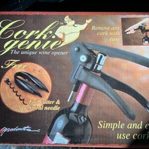 Wine Bottle Opener Set, Includes corkscrew and foil cutter in a red case. New